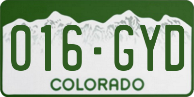 CO license plate 016GYD