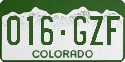 CO license plate 016GZF