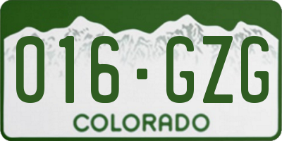 CO license plate 016GZG