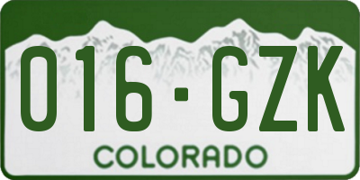 CO license plate 016GZK