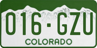 CO license plate 016GZU