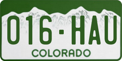 CO license plate 016HAU