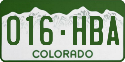 CO license plate 016HBA