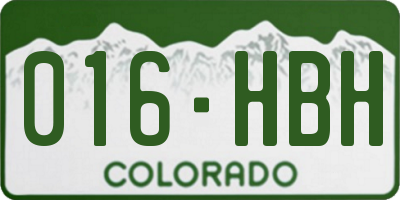 CO license plate 016HBH