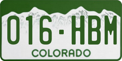 CO license plate 016HBM