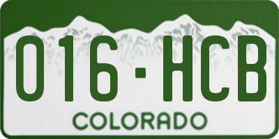 CO license plate 016HCB