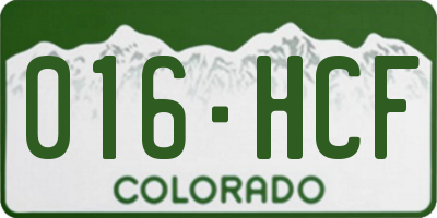 CO license plate 016HCF
