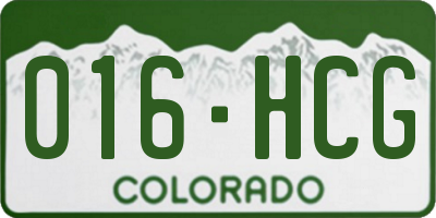 CO license plate 016HCG