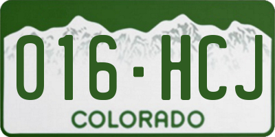 CO license plate 016HCJ
