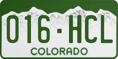 CO license plate 016HCL