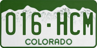 CO license plate 016HCM