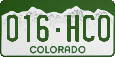 CO license plate 016HCO