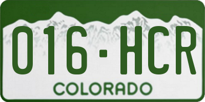 CO license plate 016HCR