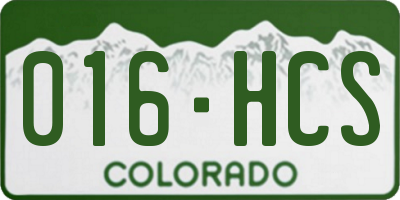 CO license plate 016HCS