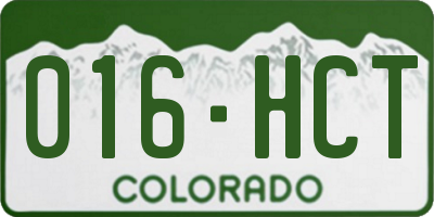 CO license plate 016HCT