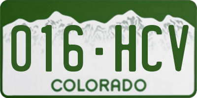 CO license plate 016HCV