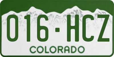 CO license plate 016HCZ