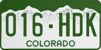 CO license plate 016HDK
