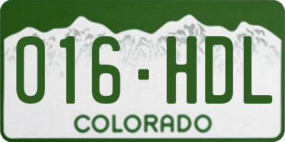 CO license plate 016HDL