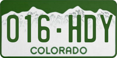 CO license plate 016HDY