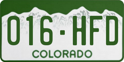 CO license plate 016HFD