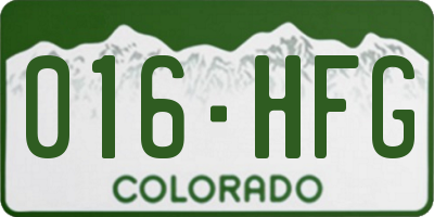 CO license plate 016HFG