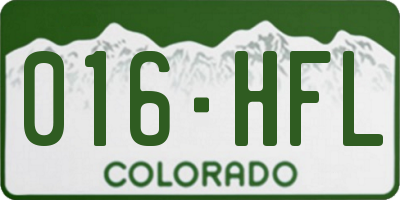 CO license plate 016HFL