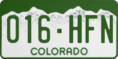 CO license plate 016HFN
