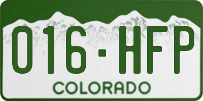 CO license plate 016HFP