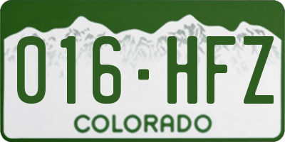 CO license plate 016HFZ