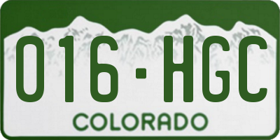 CO license plate 016HGC