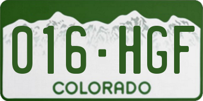 CO license plate 016HGF