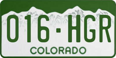 CO license plate 016HGR