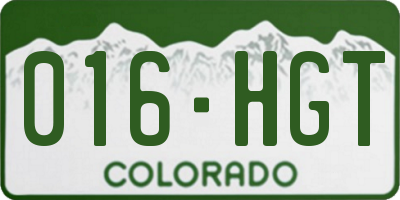 CO license plate 016HGT
