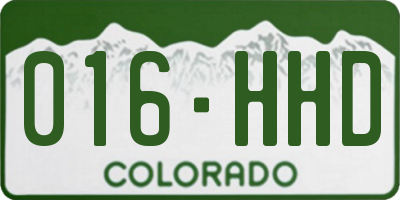 CO license plate 016HHD