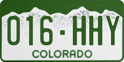 CO license plate 016HHY