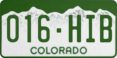 CO license plate 016HIB