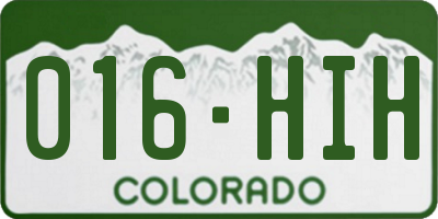 CO license plate 016HIH