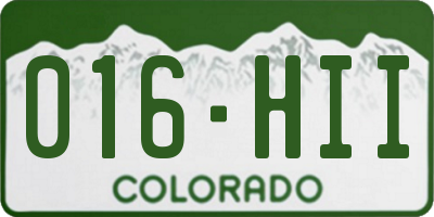 CO license plate 016HII
