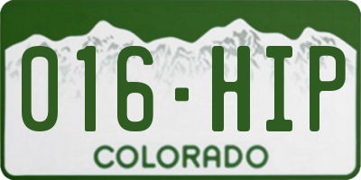 CO license plate 016HIP