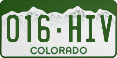 CO license plate 016HIV