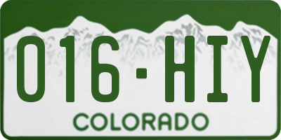 CO license plate 016HIY