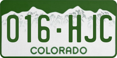 CO license plate 016HJC