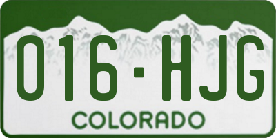 CO license plate 016HJG