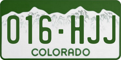 CO license plate 016HJJ