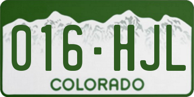 CO license plate 016HJL