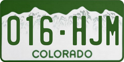 CO license plate 016HJM