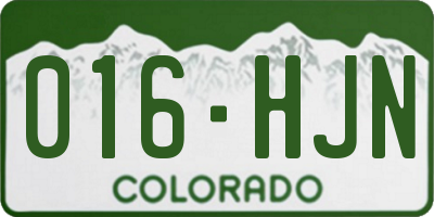 CO license plate 016HJN