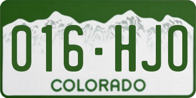 CO license plate 016HJO