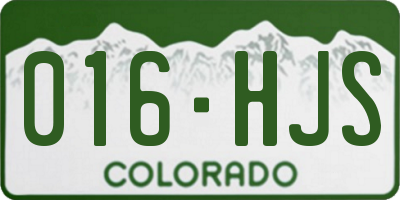 CO license plate 016HJS